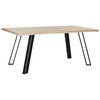 Mesa De Comedor Madera Clara 180 X 85 Cm Patas De Metal Negro Cocina Graham - Madera Clara