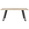 Mesa De Comedor Madera Clara 180 X 85 Cm Patas De Metal Negro Cocina Graham - Madera Clara