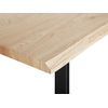 Mesa De Comedor Madera Clara 180 X 85 Cm Patas De Metal Negro Cocina Graham - Madera Clara