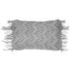 Cojín Decorativo De Algodón Macramé Gris 30 X 45 Cm Con Borlas Cuerda Decoración Boho Retro Kirikkale - Gris