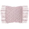 Cojín Decorativo De Algodón Rosa Macramé 40 X 40 Cm Cuerda Boho Retro Yaniklar - Rosa