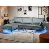 Sofá Esquinero De Terciopelo Gris Con Led En Forma De L De 3 Plazas Con Chaise Longue Patas De Metal Versión Derecha Varde - Gris