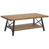 Mesa De Centro Madera Oscura Con Estante De Almacenamiento 100 X 55 Cm Sala De Estar Estilo Industrial Carlin - Madera Oscura