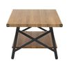 Mesa De Centro Madera Oscura Con Estante De Almacenamiento 100 X 55 Cm Sala De Estar Estilo Industrial Carlin - Madera Oscura