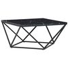 Mesa De Centro Efecto Mármol Negro 80 X 80 Cm Mdf Jaula Glamour Malibu - Negro