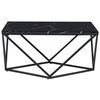 Mesa De Centro Efecto Mármol Negro 80 X 80 Cm Mdf Jaula Glamour Malibu - Negro