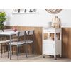 Carrito De Cocina Blanco Tablero De Madera Clara 39 X 48 X 89 Cm Ruedas Estante Cajón Siena - Blanco