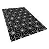 Alfombra Negra Con Patrón Geométrico De Viscosa Y Algodón 140 X 200 Cm Tejida A Mano Estilo Glam Moderno Sibel - Negro