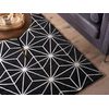 Alfombra Negra Con Patrón Geométrico De Viscosa Y Algodón 160 X 230 Cm Tejida A Mano Estilo Glam Moderno Sibel - Negro