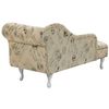 Chaise Longue Tapizado En Poliéster Beige Con Estampado Impreso Acolchado Derecho Con Tachuelas Decorativas Patas Blancas Nimes - Beige