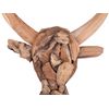 Decoración De Pared En Forma De Cabeza De Toro Con Cuernos Madera Clara De Teca 34 X 28 Cm Estilo Rústico Bull Head - Madera Clara