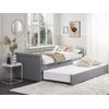 Cama Nido Tapizada Gris Claro 90 X 200 Cm Con Somier Y Cabecero Acolchado Libourne - Gris