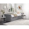 Cama Nido Tapizada Gris Claro 90 X 200 Cm Con Somier Y Cabecero Acolchado Libourne - Gris