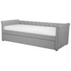 Cama Nido Tapizada Gris Claro 90 X 200 Cm Con Somier Y Cabecero Acolchado Libourne - Gris