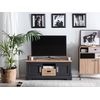 Mueble Tv Gris Hasta 52″ Aparador Tv Con 2 Armarios Y 1 Cajón Garet - Gris