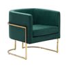 Sillón De Terciopelo Verde Oscuro Dorado Metal Respaldo Glamour Sala De Estar Dormitorio Sirkka - Verde