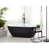 Bañera Independiente De Acrílico Sanitario Blanco Individual 170 X 79 Cm Diseño Moderno Ovalado Carrera - Negro