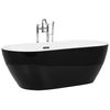 Bañera Independiente De Acrílico Sanitario Blanco Individual 170 X 79 Cm Diseño Moderno Ovalado Carrera - Negro