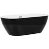 Bañera Independiente De Acrílico Sanitario Blanco Individual 170 X 79 Cm Diseño Moderno Ovalado Carrera - Negro