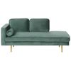 Chaise Longue Tapizado En Terciopelo Verde Menta Versión Izquierda Patas De Metal Diseño Moderno Miramas - Verde