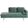 Chaise Longue Tapizado En Terciopelo Verde Menta Versión Derecha Patas De Metal Diseño Moderno Miramas - Verde