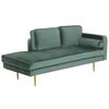 Chaise Longue Tapizado En Terciopelo Verde Menta Versión Derecha Patas De Metal Diseño Moderno Miramas - Verde