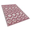 Alfombra De Material Sintético Rosa 120 X 180 Cm Patrón Zigzag Moderno Interior Exterior Balcón Patio Dewas - Rosa