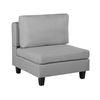 Módulo De 1 Asiento Sillón Tapizado De Tela Gris Claro Acolchado Sala De Estar Moderno Fevik - Gris