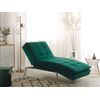 Chaise Longue De Terciopelo Verde Esmeralda Plateado Respaldo Reclinable Capitoné Loiret - Verde