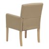 Silla De Comedor Tapizada En Tela Beige Con Patas De Madera Asiento Elegante Con Reposabrazos Rockefeller - Beige