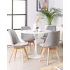 Conjunto De 2 Sillas De Comedor De Terciopelo Gris Claro Madera Clara Dakota Ii - Gris