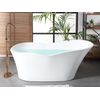 Bañera Independiente Acrílico Sanitario Blanco Brillante Ovalada 170 X 80 Cm Minimalista Moderno Dulcina - Blanco