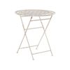 Mesa De Balcón De Metal Beige Claro Ø 70 Cm Chic Moderno Jardín Trieste - Beige