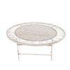 Mesa De Balcón De Metal Beige Claro Ø 70 Cm Chic Moderno Jardín Trieste - Beige