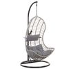 Silla Colgante De Ratán Gris Con Estructura Metálica Para Interior-exterior Forma Curva Boho Pineto - Gris