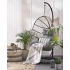 Silla Colgante De Ratán Gris Con Estructura Metálica Interior-exterior Forma De Huevo Estilo Boho Casoli - Gris