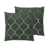 Conjunto De 2 Cojines Decorativos Verde Patrón De Trébol Marroquí 45 X 45 Cm Glamour Alyssum - Verde
