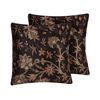 Conjunto De Cojines Decorativos Patrón Floral Multicolor 45 X 45 Cm Decoración Retro Vintage Karur - Negro