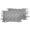 Conjunto De Cojines Decorativos De Algodón Macramé Gris 30 X 45 Cm Con Borlas Cuerda Decoración Boho Retro Kirikkale - Gris