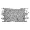 Conjunto De Cojines Decorativos De Algodón Macramé Gris 30 X 45 Cm Con Borlas Cuerda Decoración Boho Retro Kirikkale - Gris