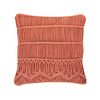 Conjunto De Cojines Decorativos De Algodón Naranja Macramé 45 X 45 Cm Cuerda Boho Retro Akkoy - Naranja