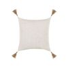 Conjunto De 2 Cojines Decorativos Blancos Con Encaje Y Flecos Beige 45 X 45 Cm Azalea - Beige