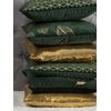 Conjunto De Cojines Decorativos De Terciopelo Verde 45 X 45 Cm Estampado De Hoja Con Lámina Dorada Decoración Moderna Fern - Verde