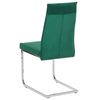 Conjunto De 2 Sillas De Comedor De Terciopelo Verde Tapizadas Cantilever Patas Plateadas Diseño Moderno Rockford - Verde