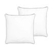 Conjunto De 2 Almohadas De Algodón Japara Blanco 80 X 80 Cm Poliéster Pelister - Blanco