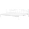 Cama De Metal Blanco 80-160 X 200 Cm Con Somier Extensible Estilo Moderno Tulle - Blanco