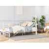 Cama De Metal Blanco 80-160 X 200 Cm Con Somier Extensible Estilo Moderno Tulle - Blanco