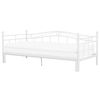 Cama De Metal Blanco 80-160 X 200 Cm Con Somier Extensible Estilo Moderno Tulle - Blanco