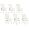 Conjunto De 6 Cojines Para Silla De Jardín Blanco Crema Asiento Respaldo Comodidad Descanso Toscana/java - Blanco