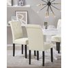 Conjunto De 2 Sillas De Comedor Tapizadas En Tela Crema Glam Diseño Moderno Patas De Madera Negras Velva - Beige